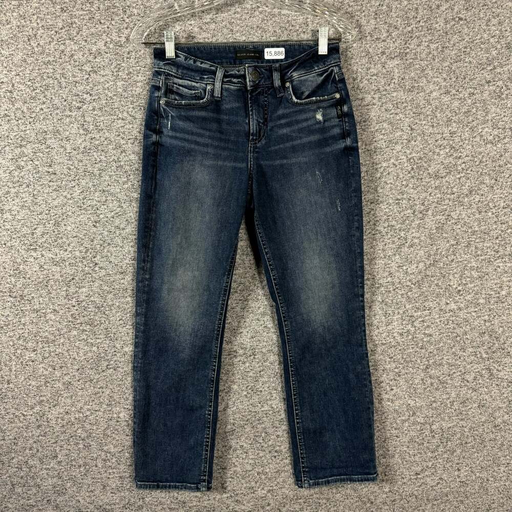 Silver Jeans Women's Size 27 / 23.5 Suki Capri Dark Wash Blue Denim Jeans